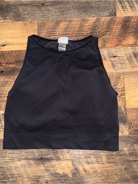 CALIA by Carrie Underwood Black Ribbed High-Neck Crop Top